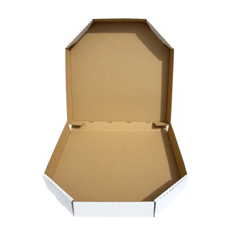 Krabice na pizzu 26x26x4cm bílo-hnědá bez potisku - Balení: Balení (50ks)