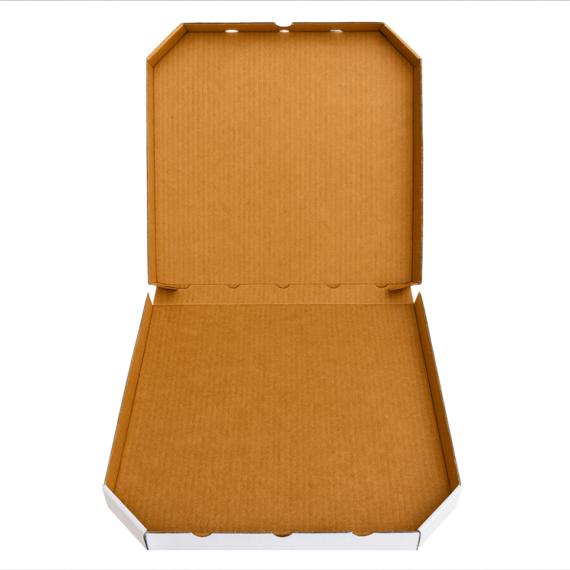 Krabice na pizzu  33x33x3cm  bílo - hnědá, univerzální potisk - Balení: Balení 150ks