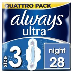 Dámské hygienické vložky Always Ultra Night quatro pack / 28 ks