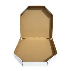 Krabice na pizzu 26x26x4cm bílo-hnědá bez potisku