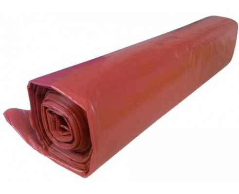 Pytel na odpad LDPE / 100 x 120 cm / 80 µm / červený/ 5ks/rol - Balení: karton (75 ks)