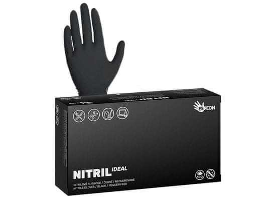 Nitrilové rukavice nepudrované M černé (100ks) - Balení: balík