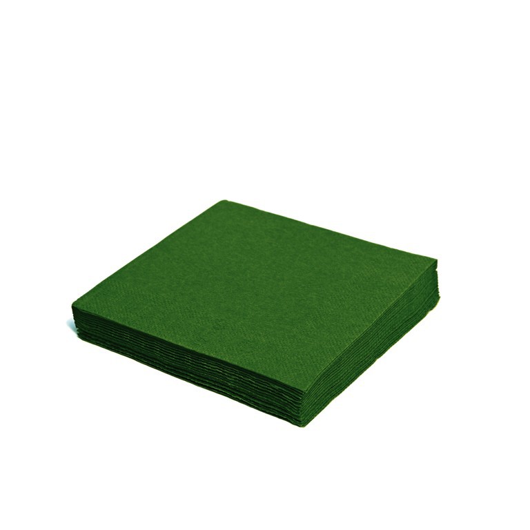 Ubrousky / 2 vrstvé / 33 x 33 cm / tmavě zelené - Balení: balík (250 ks)