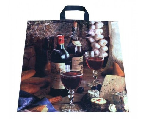 Taška potisk  s tématikou vína a sýrů / 45 x 50 cm