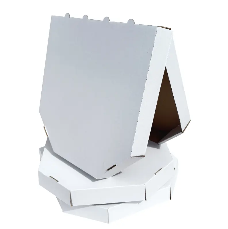 Krabice na pizzu 26x26x4cm bílo-hnědá bez potisku - Balení: Balení (50ks)