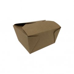Menu box KRAFT / 11 x 9,5 x 6,5 cm / 700 ml / tuková bariéra / balík (50 ks)