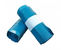 Pytel na odpad LDPE / 600 x 800 mm / 40 µm / zatahovací / modrý / role (10 ks)